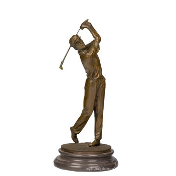 Sports Brass Statue Golfer Decor Bronze Sculpture Tpy-395